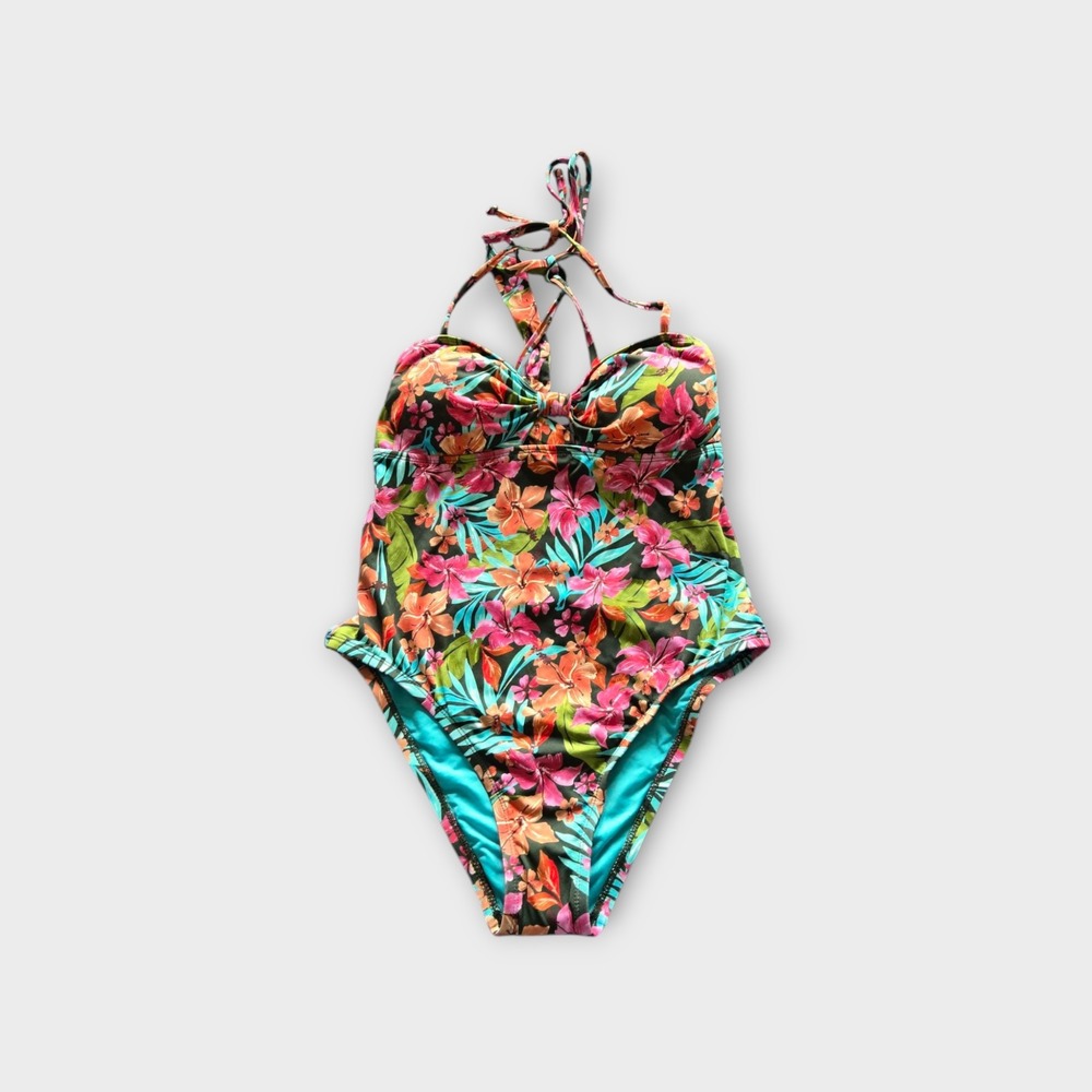 Lucky Brand Swimsuit Strappy One Piece Floral Womens Size Medium